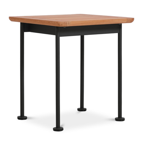 Mitico Outdoor Stainless Steel Teak-Top Square Table